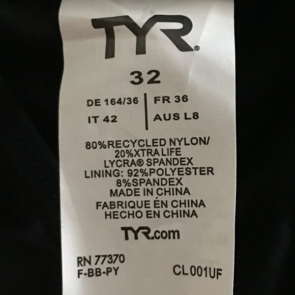 TYR TYReco One Piece Swimsuit  Size 32 (8 - M) - Picture 8 of 12